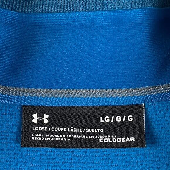 Under Armour Coldgear 1/4 Zip Pullover Sweater Men's Large Blue - Picture 4 of 10